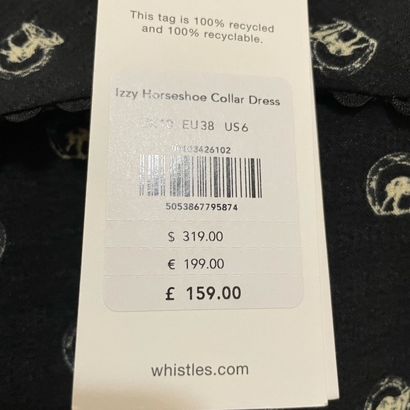 Whistles Black Long Sleeve Izzy Horseshoe Dress with horses size 6 - Picture 4 of 12